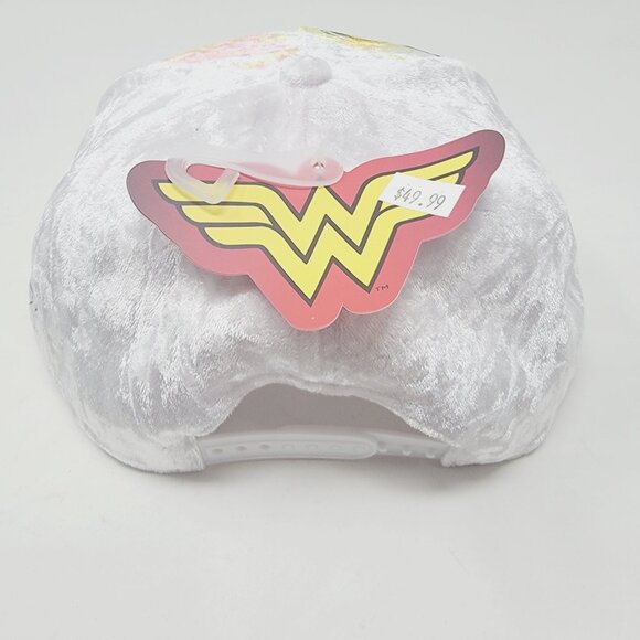 Wonder Woman Velvet Snapback Hat - DC Comics White Justice League - Picture 5 of 7